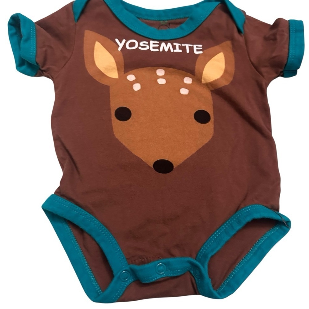 Doodle Pants Brown and Teal Deer Bodysuit